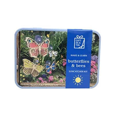 Image of Apples To Pears Gift In A Tin Butterflies &amp; Bees Suncatcher Kit