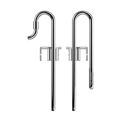 Image of FZONE Stainless Steel Lily Pipe Inflow and Outflow Work with 12/16mm Filter Hoses, Ideal for Aquarium Plant Tanks, Acrylic Fixer (12MM 1)