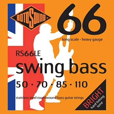 Image of Rotosound RS66LE Stainless Steel Heavy Gauge Roundwound Bass Strings (50 70 85 110),White Black Red Blue