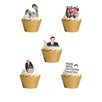 Image of 36 Stand Up Office US Style Edible Wafer Paper Cake Toppers Decorations