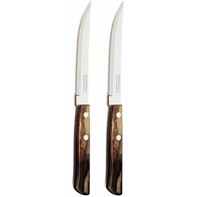 Image of Tramontina Churrasco Set of 2 Steak Knives, Brown