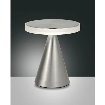 Image of Neutra Integrated LED Table Lamp Satin Nickel Glass