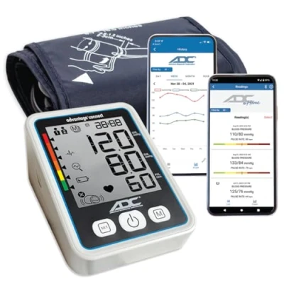 Image of ADC Advantage Connect 6024N Automatic Digital Blood Pressure Monitor with Bluetooth and Free App, BHS AA Rated, Wide Range Adult Navy Upper Arm Cuff