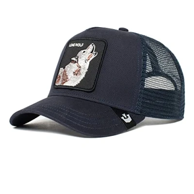 Image of Goorin Bros. The Farm Adjustable Trucker Cap, Navy Lone Wolf, One Size