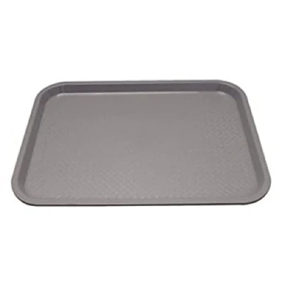 Image of Olympia Kristallon Fast Food Tray, Small Size: 345 x 265 mm/ 13.5 10.5 inch, Grey Polypropylene, Plastic Rectangular Restaurant Serving Commercial Bistro and Home Use, DP217