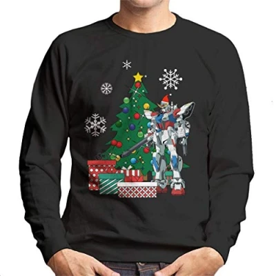 Image of Cloud City 7 Gundam Around The Christmas Tree Men&#039;s Sweatshirt Black