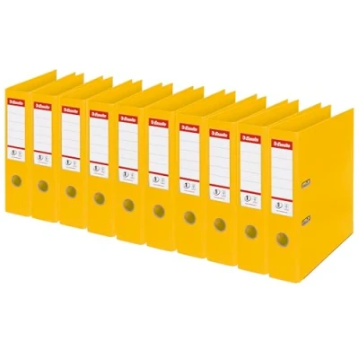 Image of Esselte No.1 VIVIDA A4 Plastic Lever Arch File 75mm Yellow Pack of 10