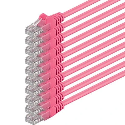 Image of 0,5m Cat 6 Ethernet Cable Gigabit RJ45 LAN Patch Cord Compatible with Internet, Router, Modem, Smart TV, PC &amp; Laptop Switch Modem magenta 10 pieces