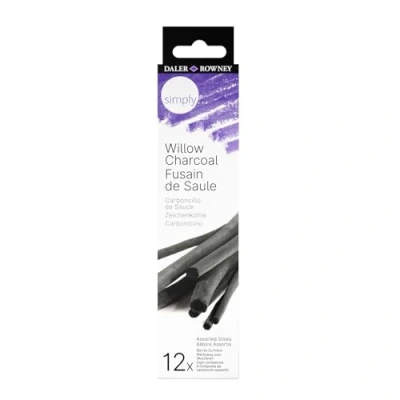 Image of Daler Rowney Simply Charcoal Sticks, Cardboard Box, Willow Set, 12pcs