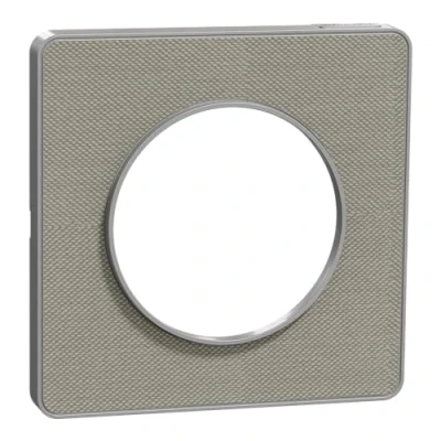 Image of Schneider Electric Odace Touch S530802KG Kvadrat Finishing Plate 1 Hole Pearl/Aluminium