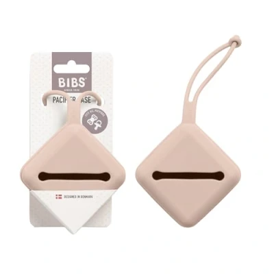 Image of BIBS Pacifier Case with Strap, for Storing and Transporting Soothers, Can Hold up to Three Dummies, 100% BPA Free Food Grade Material. Blush