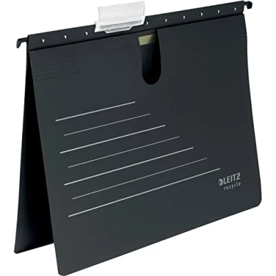 Image of Leitz Alpha Card Suspension Binder, A4, 100% Recyclable, Eco Friendly, Premium Quality, Recycle Range, 19200095, Black/Grey