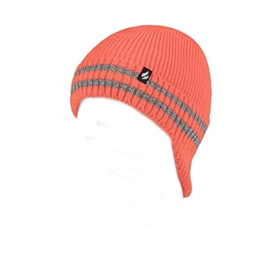 Image of Mens 1 Pack SOCKSHOP Heat Holders Workforce Drop Neck Hat Bright Orange One Size