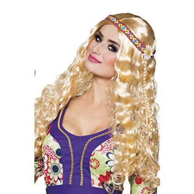 Image of Boland 10116762 BOL85745 Hippie Women&#039;s Long Move Wig with Headband, Blonde, One Size