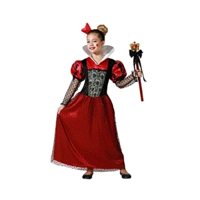 Image of Atosa queen hearts costume girl red 7 to 9 years