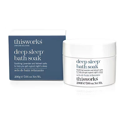 Image of This Works Deep Sleep Bath Soak, 200 g Luxury Salts Infused with Lavender, Camomile and Vetivert Essential Oils Relaxing Salt to Unwind Before