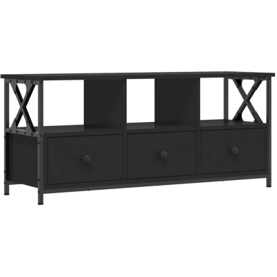 Image of vidaXL TV Cabinet Black 102x33x45 cm Engineered Wood&amp;Iron