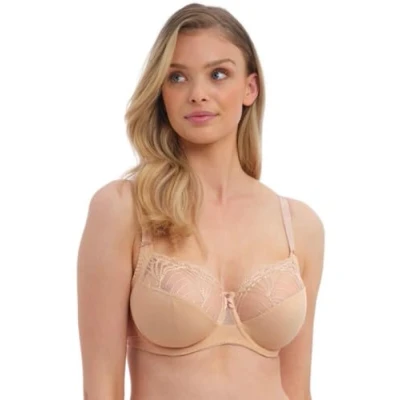 Image of Fantasie Women&#039;s Adelle Underwire Side Support Bra Full Coverage, Sheer, Natural Beige, 34HH US