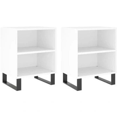 Image of vidaXL Bedside Cabinets 2 pcs White 40x30x50 cm Engineered Wood