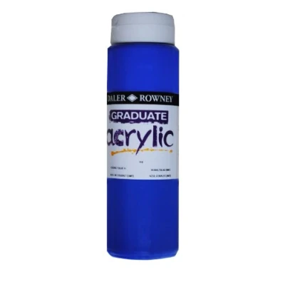 Image of Daler Rowney Graduate Acrylic Paint, Plastic Bottle, 16.91oz 500 ml, Cobalt Blue Hue