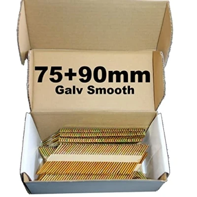 Image of Mixed Pack 500 x 75mm Galv Ring + 90mm Smooth Framing Nails,Clipped D Head, for DEWALT 18v Cordless DCN692