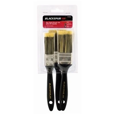 Image of 3pc Black Plastic DIY Paint Brush Set By Blackspur