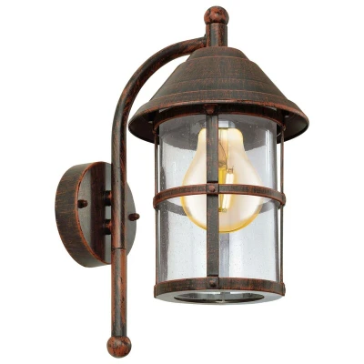 Image of Eglo Lighting San Telmo 1 Light Outdoor Wall Lantern Antique Brown IP23, E27