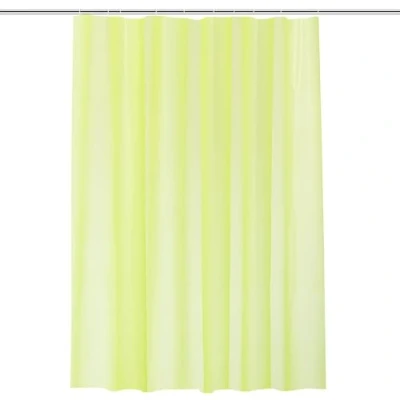 Image of WedDecor Shower Curtains Mould Proof Resistant, Waterproof PEVA Curtain Heavy Duty Bathroom Curtains, With 12 White Plastic Hooks, 180cm x 180cm, Lime Green