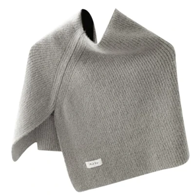 Image of Jiqoe Woolen Shoulder Wrap With Convenient Split For Winter Warmth Turtleneck Knitted Scarf Shawl Solid Color Capelet Ponchos
