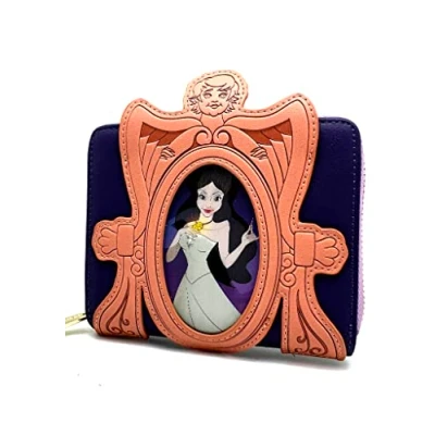Image of Loungefly X LASR Exclusive Disney Little Mermaid Ursula &amp; Vanessa Lenticular Zip Wallet, Purple/Multi, Around Wallet