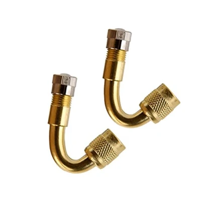 Image of WINOMO 2Pcs Universal Schrader Valve Stem Extension Adapter 45 Degree Angled Car Motorcycle Scooter Bike (Yellow)