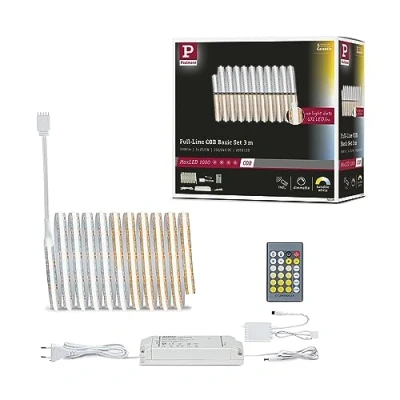 Image of Paulmann 71115 MaxLED 1000 Full Line COB 3m 25.5W 1200lm/m 672LEDs/m Tunable White 50 VA LED Strip Expandable, 25.5 W, Silver