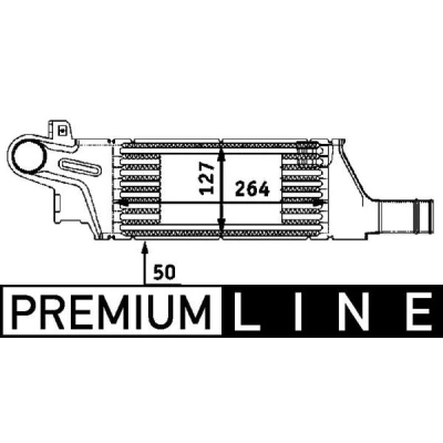Image of 09196705, 1302113, 24427069, 9196705 Intercooler MAHLE ORIGINAL CI 57 000P VAUXHALL: COMBO Mk2, Corsa Mk2