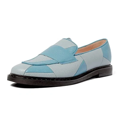Image of L37 HANDMADE SHOES Women&#039;s Crystal Castles Loafer Flat, Blue, 2 UK