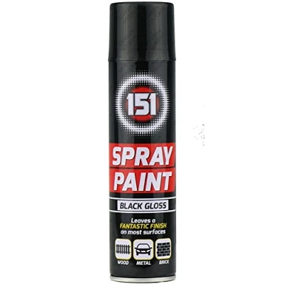 Image of 151 Black Gloss Multi Purpose Aerosol Spray Paint 250ml (1 Pack)