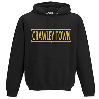 Image of Amelia Gould Apparel Crawley Town Legends Gift Premium Mens Hoodie Medium Gold/Black