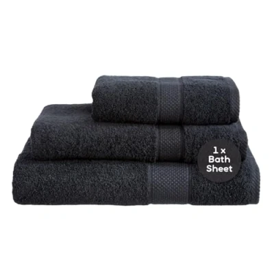 Image of Linens Limited Large Towels, Bath Sheets for the or Shower, Turkish Cotton, Soft and Luxurious, Super Absorbent, Machine Washable (Black)