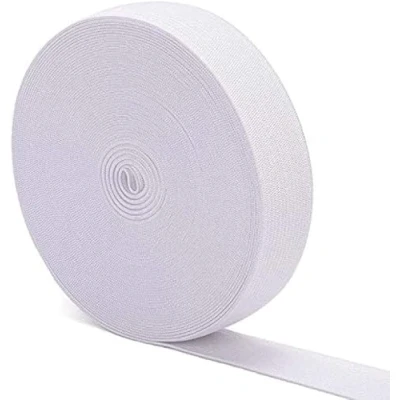 Image of White Elastic Bands for Sewing DENSCO Waistband 7MM 10 Meters 1/4 inch Wide Roll of Elastic, Dressmaking, Headbands, Trouser, Wig Band and DIY Craft (WHITE 10M)