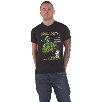 Image of Megadeth Sfsgsw Hi Contrast Band Logo Men&#039;s T Shirt Official Black, S