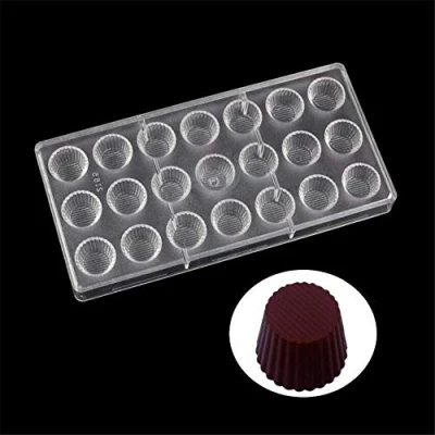 Image of 21 Cells Kitchen Baking Chocolate Mold,Chocolate Bar Mould,Polycarbonate Wedding Lolly Molds,Plastic Candy Cake Cupcake Pan, Bakeware Molds Tool 14.5cm x 28cm 2.5cm