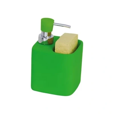 Image of MSV Malaga&#039; Verde SOAP Dispenser/Sponge Holder, Ceramic, Green, 30 x 20 15 cm