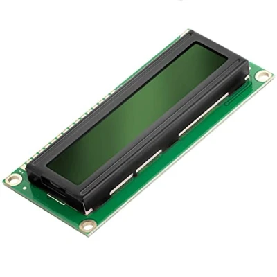 Image of AZDelivery compatible with HD44780 1602 16x2 Serial LCD Black Character Green Backlight Display Board 3.3V 5V Arduino and Raspberry Pi Including E Book!