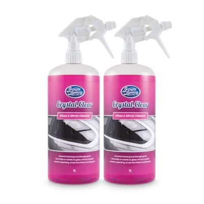 Image of Greased Lightning Crystal Clear Glass and Mirror Cleaner Twin Pack Fast, Powerful, Smear free Cleaning for Car Windscreen, Windows, Mirrors 2 x 1 Litre