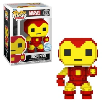 Image of Funko Pop! Marvel: 8 Bit Iron Man Marvel Comics Collectable Vinyl Figure Gift Idea Official Merchandise Toys for Kids &amp; Adults Comic Books Fans Model Collectors and Display