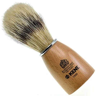 Image of Kent Wooden Barrel Immitation Badger Shaving Brush Small