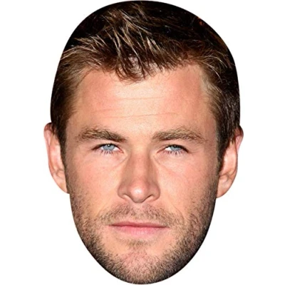 Image of FoxyPrinting Chris Hemsworth Tv Movie Star Celebrity Cardboard Party Face Mask Fancy Dress