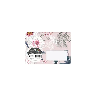 Image of Clairefontaine 55031C Pack of 20 Gummed Printed Envelopes C6 Format 11.4x16.2cm 120g Light Pink Color Botanic Garden Theme Invitation for Events and Correspondence Pollen Range