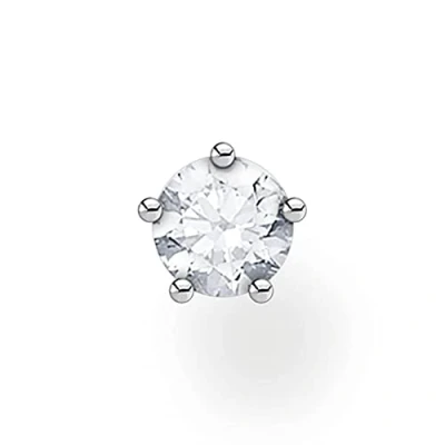Image of Thomas Sabo Women Single Stud Earring White Stone 925 Sterling Silver