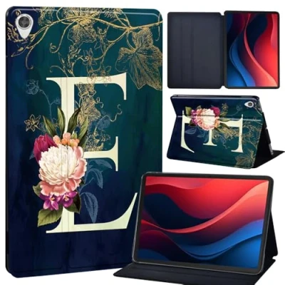 Image of Tablet Case Lenovo Tab M10 HD 2ND Gen 10.1 inch (TB X306X/X306F) lightweight Embossed Flip PU Leather Cover Ultra Thin (initial letter E)