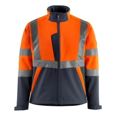 Image of Mascot 15902 253 14010 Kiama Safe Light Fleece on Inner Side Class 2 Softshell Jacket, Size 2XL, Hi Vis Orange/Dark Navy